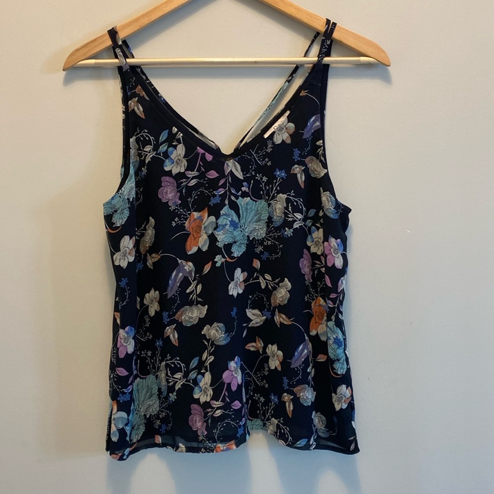 Dex Black Floral Strappy Blouse